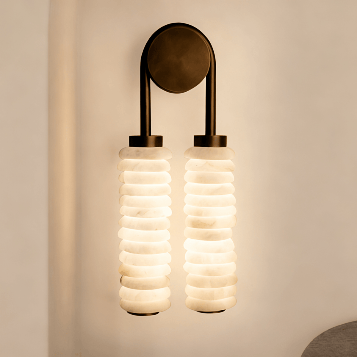 Calla Ribbed Alabaster Sconce