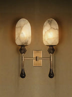 Alabaster Obelisk Double Alabaster Sconce