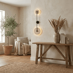 Dual Disc Travertine Wall Sconce