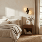 Duo Alabaster Globe Wall Sconce