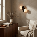 Duo Alabaster Globe Wall Sconce