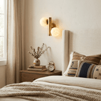 Duo Alabaster Globe Wall Sconce