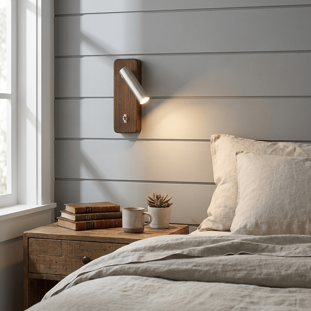 Rowan Wood LED Reading Wall Sconce