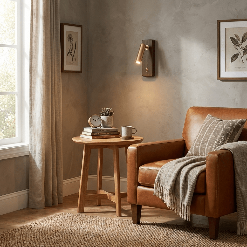 Rowan Wood LED Reading Wall Sconce