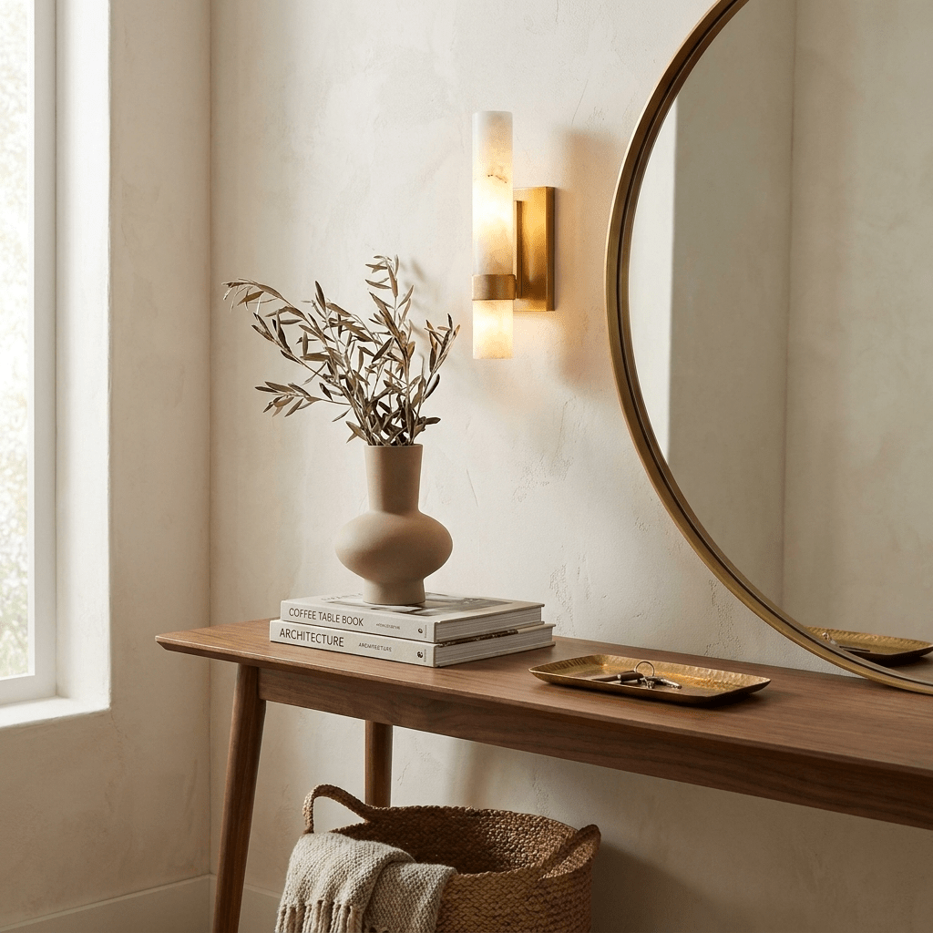Elaris Alabaster Tube Wall Sconce
