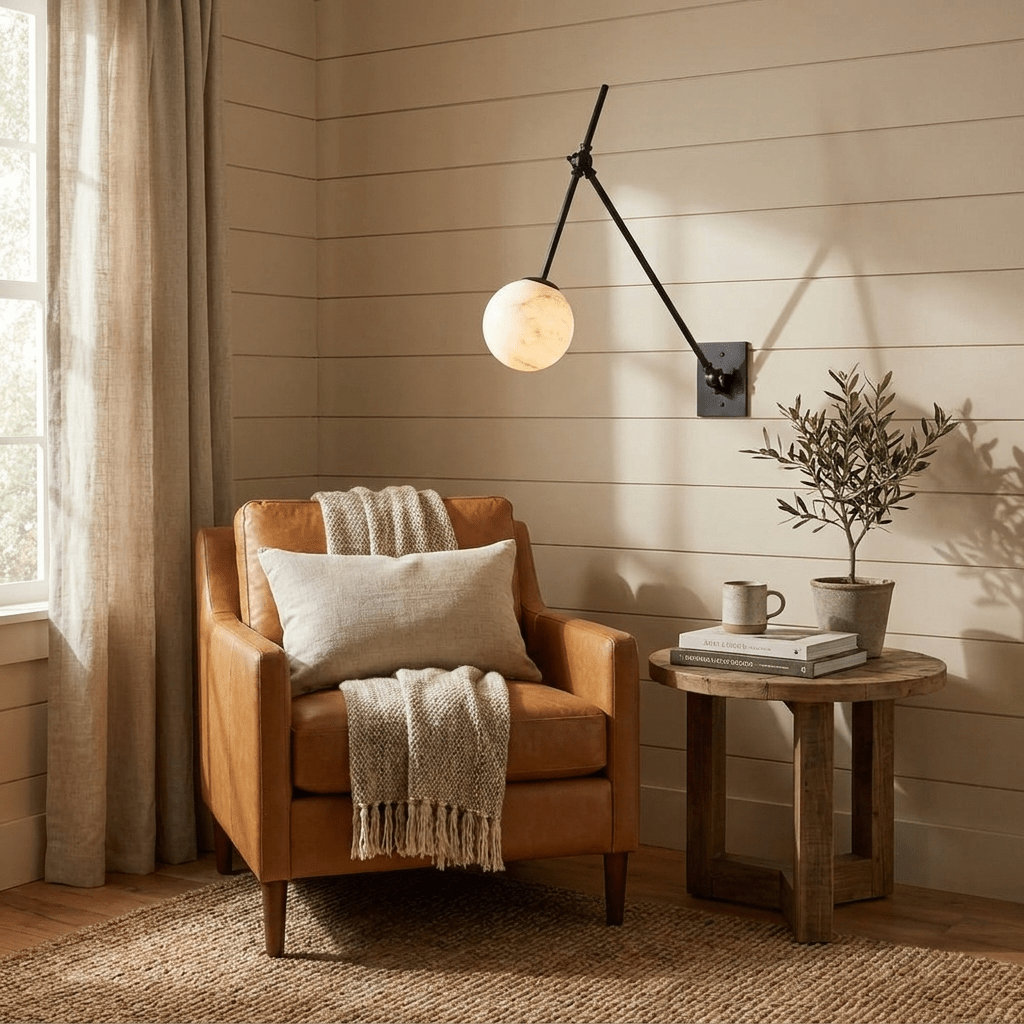 Avelor Alabaster Adjustable Wall Sconce
