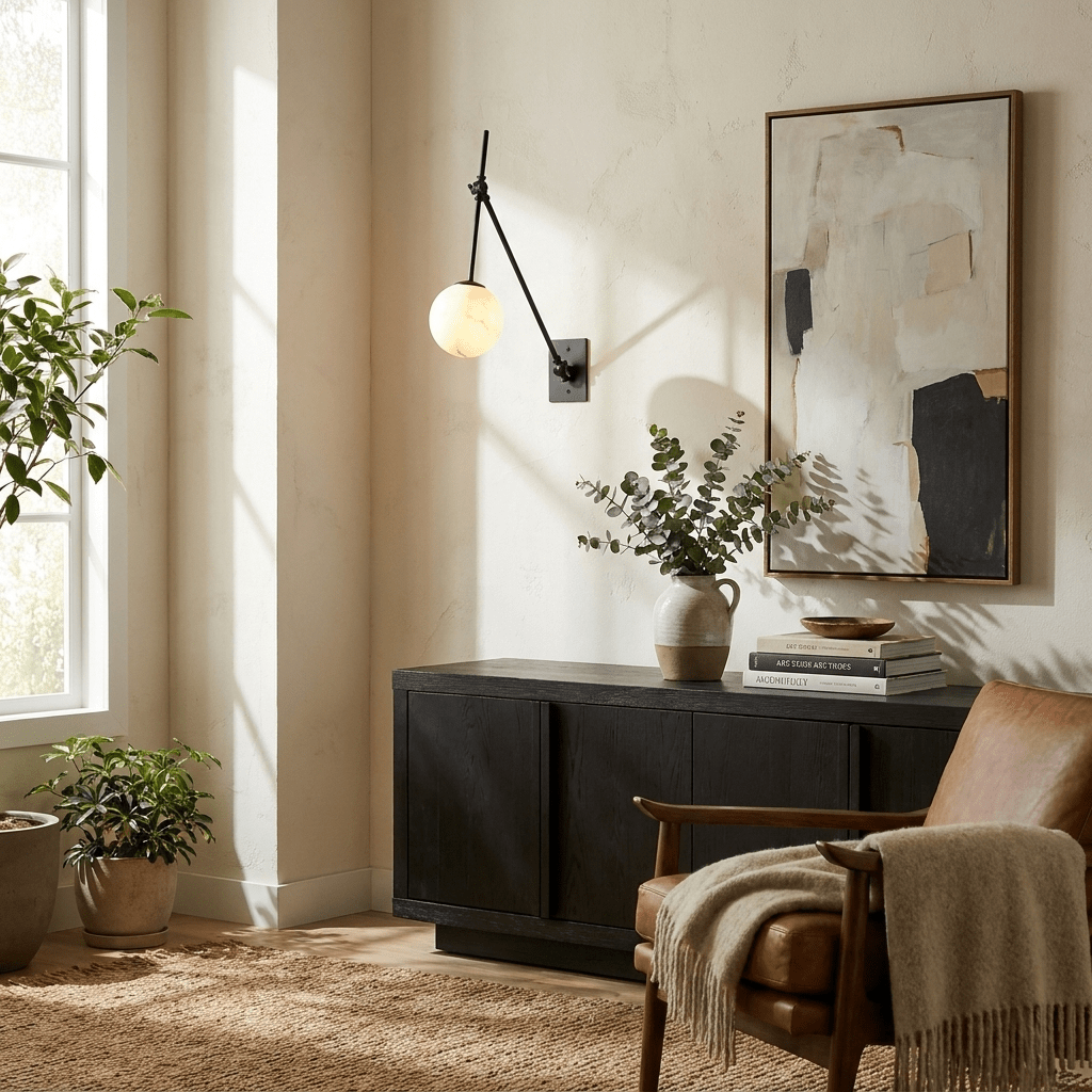 Avelor Alabaster Adjustable Wall Sconce