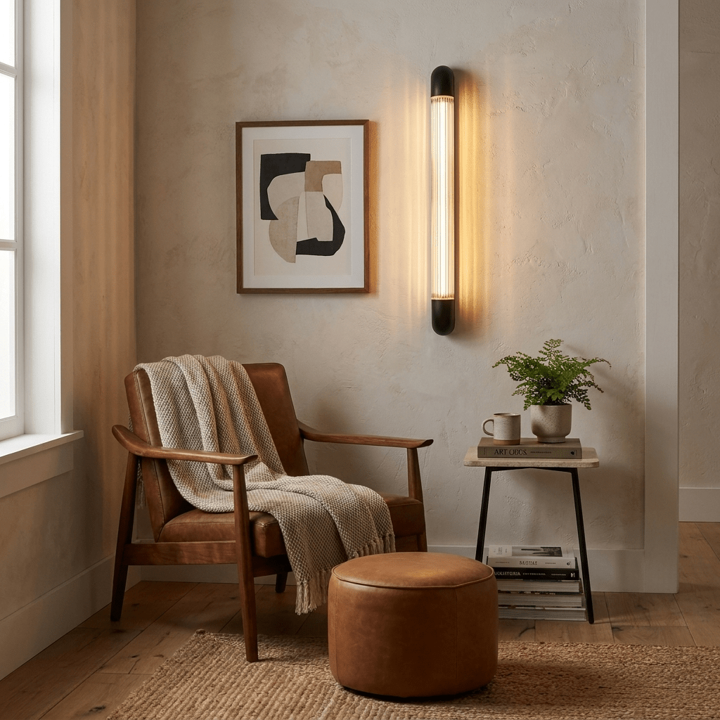 Aurevane Ribbed Glass Wall Sconce