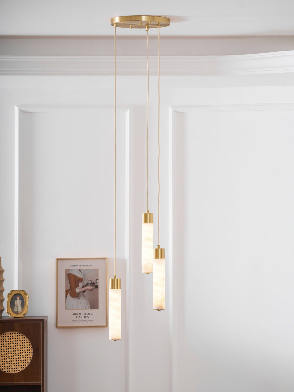 Alabaster Tala Brass Pendant Lamp