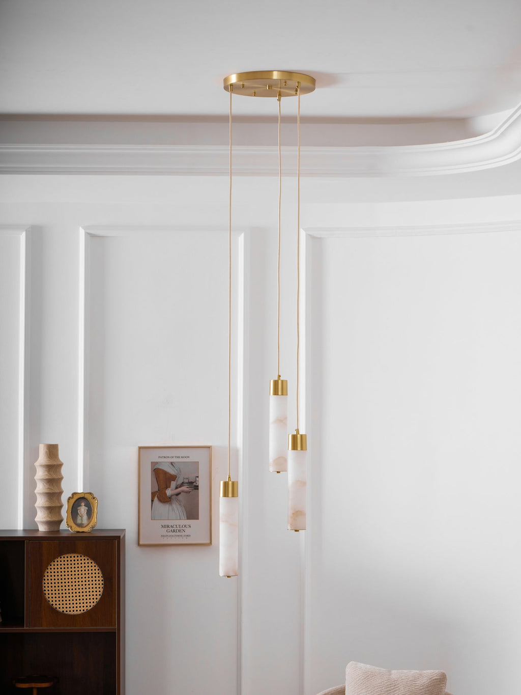 Alabaster Tala Brass Pendant Lamp