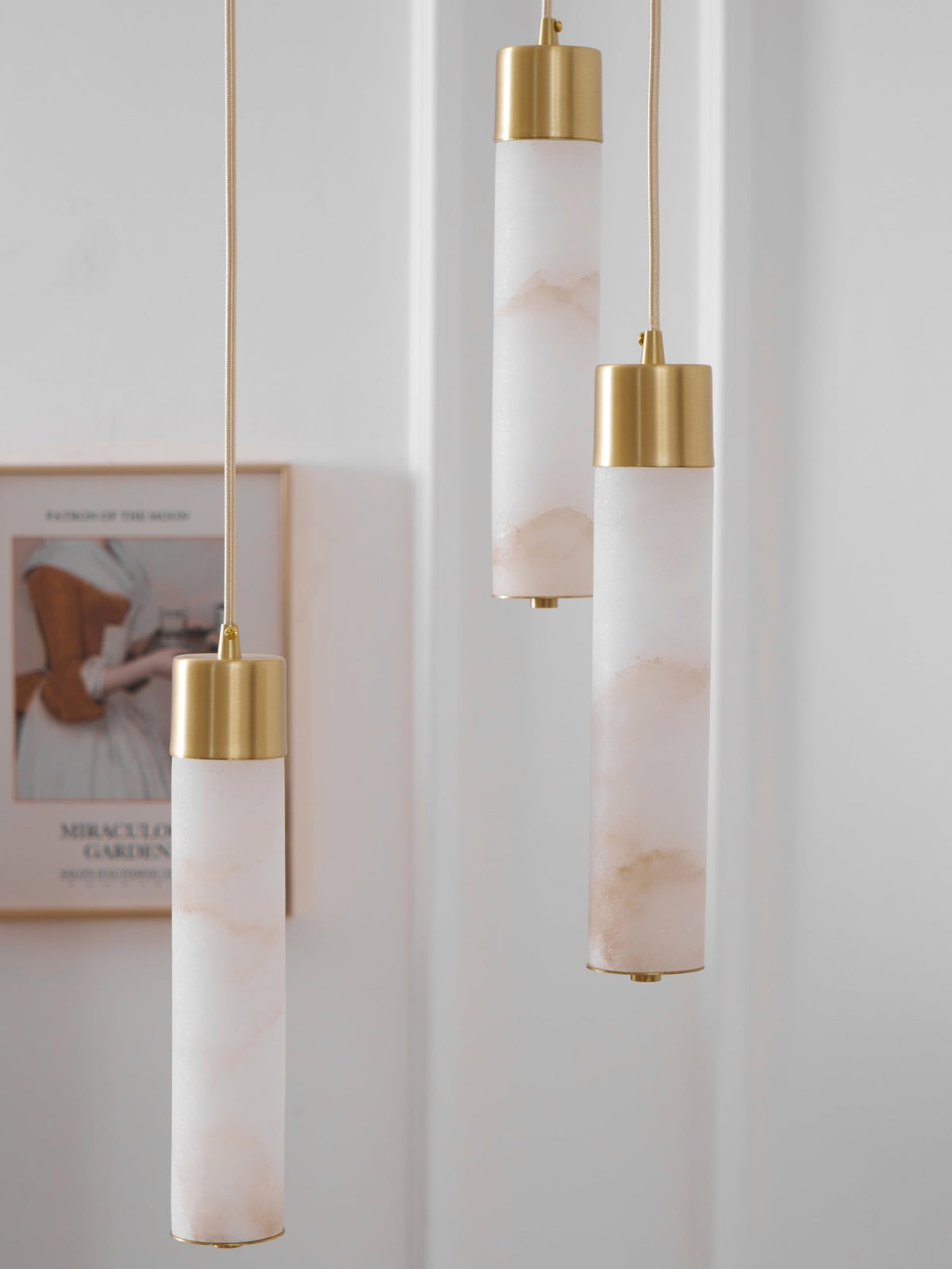Alabaster Tala Brass Pendant Lamp