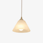 Conical Alabaster Brass Pendant Lamp