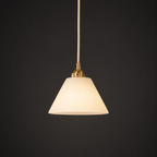 Conical Alabaster Brass Pendant Lamp