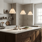 Conical Alabaster Brass Pendant Lamp