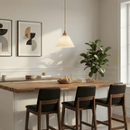 Conical Alabaster Brass Pendant Lamp