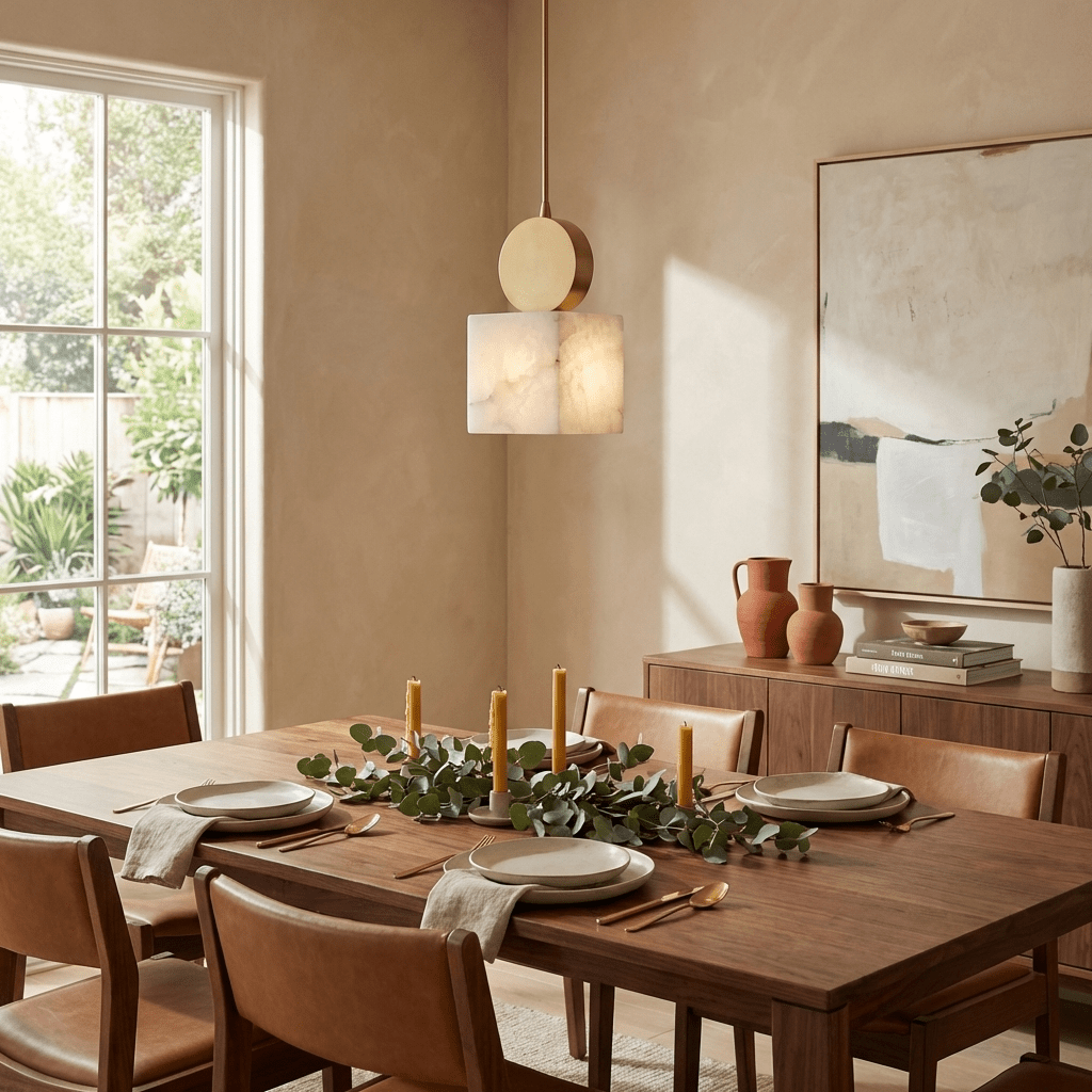 Etruscan Alabaster Pendant Light